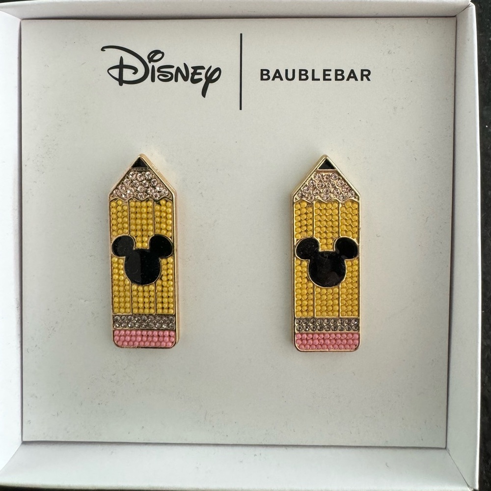 DISNEY Baublebar Mickey Mouse Teacher Pencil Earrings Back to School